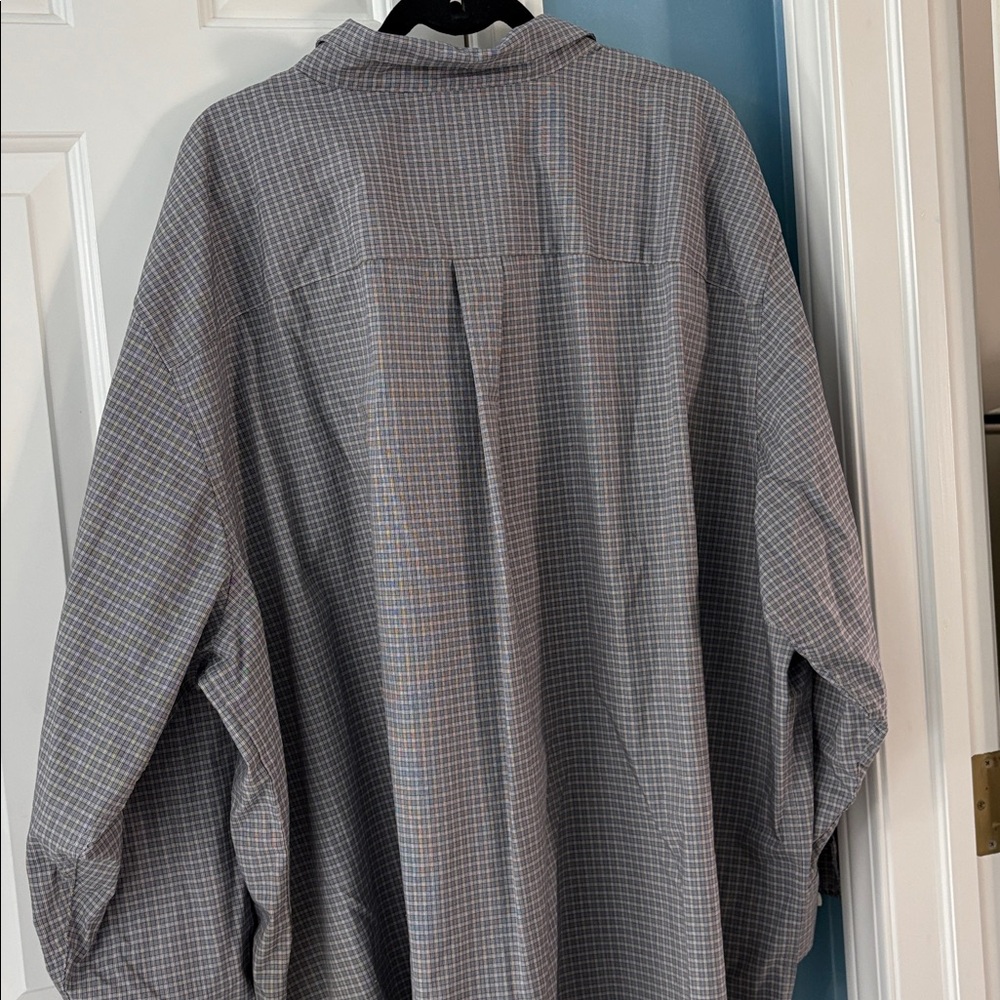 Classic Gray Checkered Button-Down Shirt - image 2